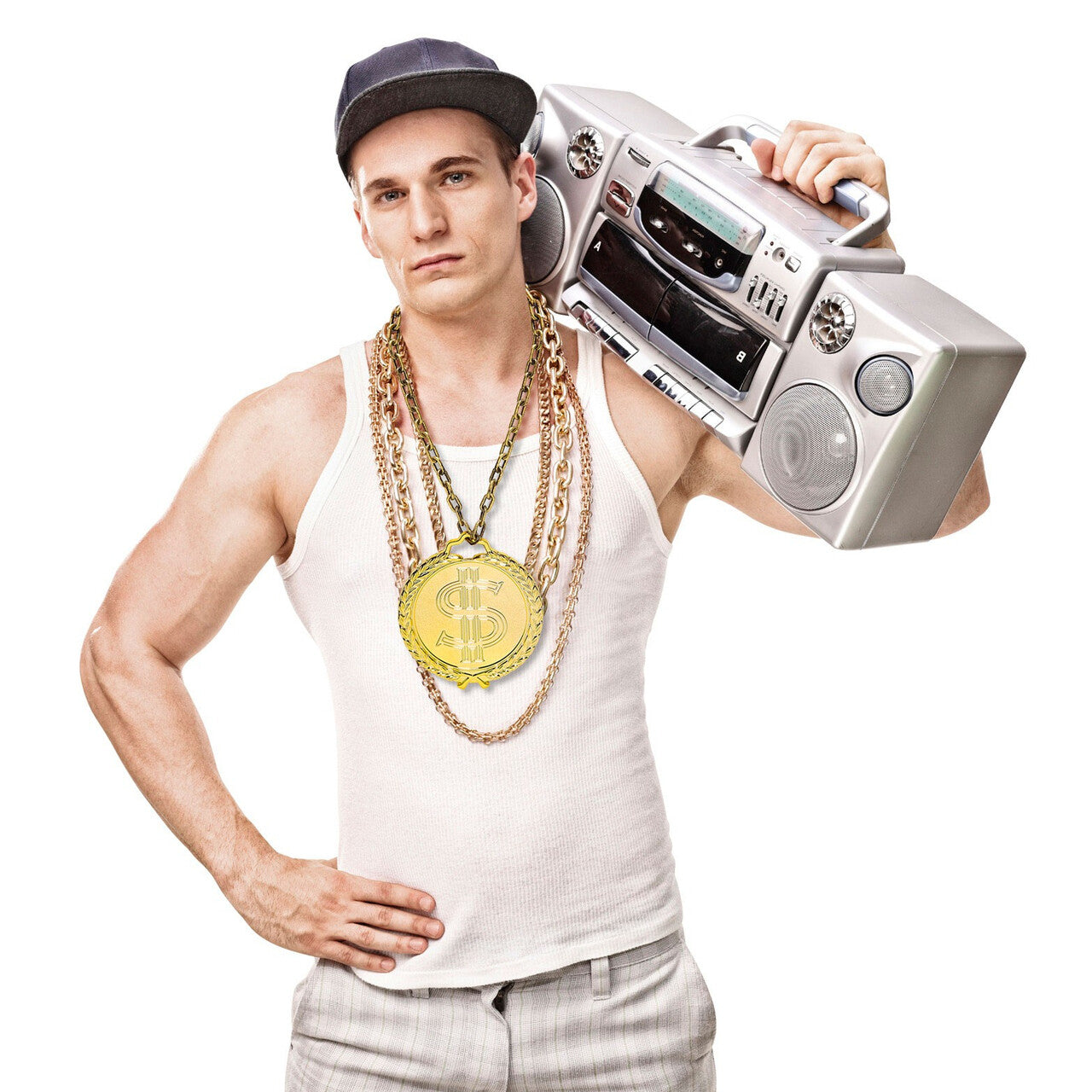 Op deze afbeelding zie je een Accessoires, van het merk Widmann. Gangsta Hiphop Dollar Ketting Lang