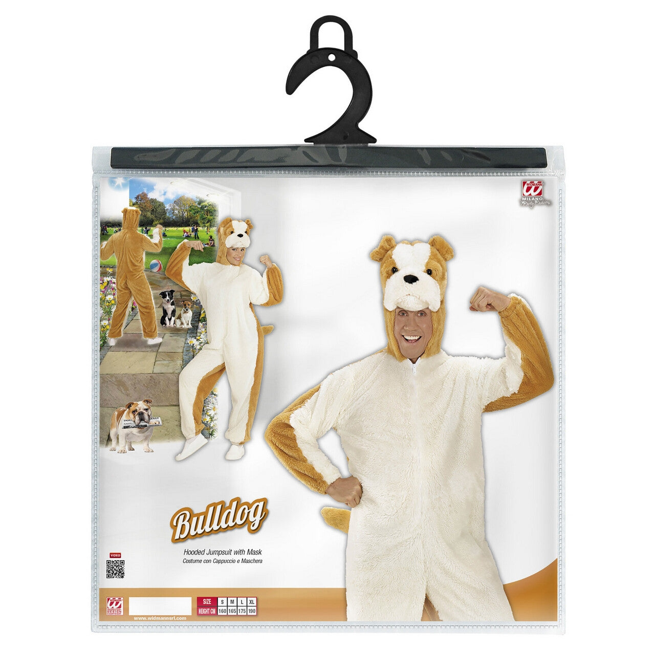 Op deze afbeelding zie je een Kostuums, van het merk Widmann. Dieren Onesie Pluche Bulldog Kostuum