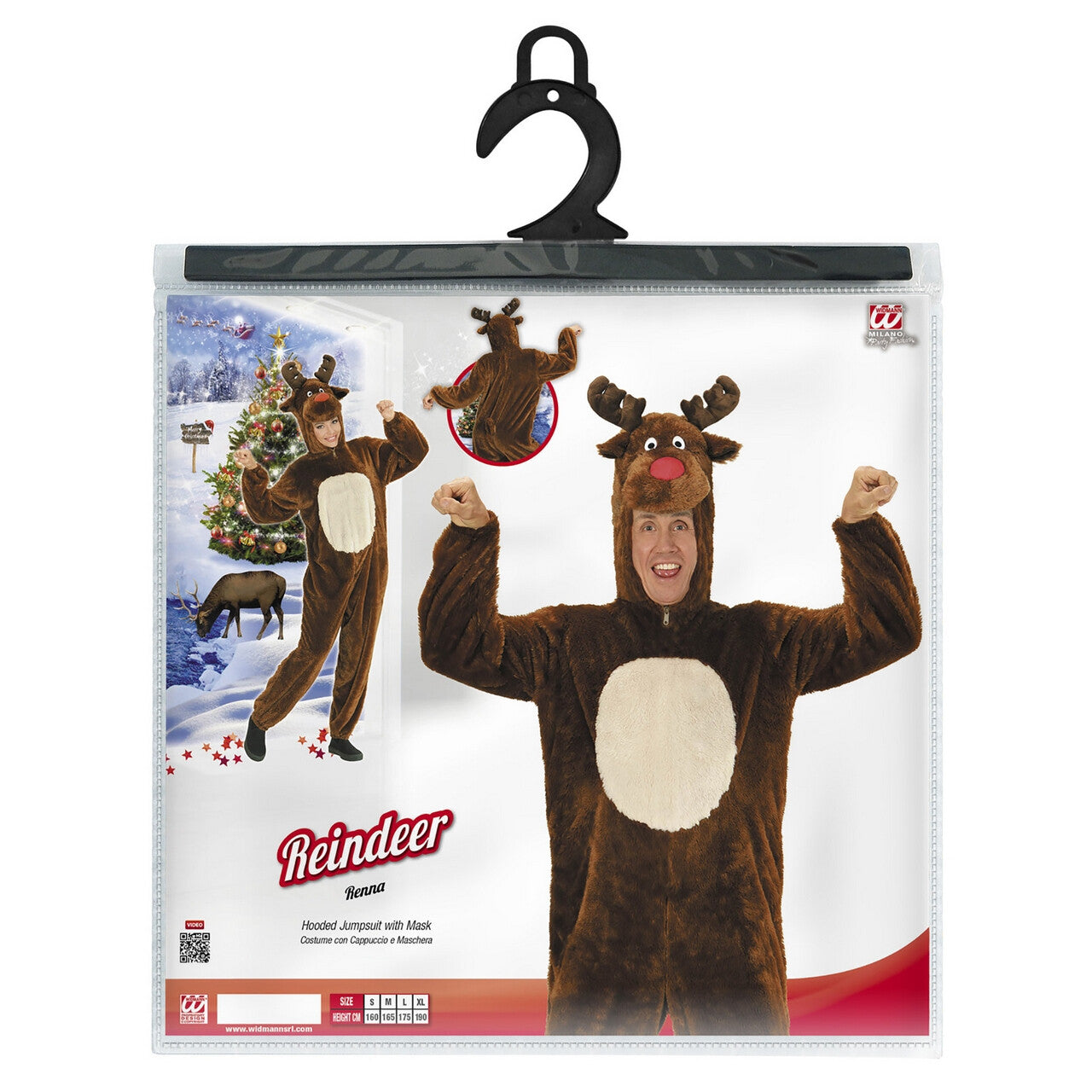 Op deze afbeelding zie je een Kostuums, van het merk Widmann. Dieren Onesie Pluche Rendier Kostuum