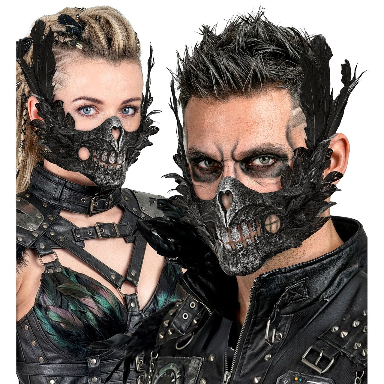 Op deze afbeelding zie je een Accessoires, van het merk Widmann. Halfmasker Black Skull Bird