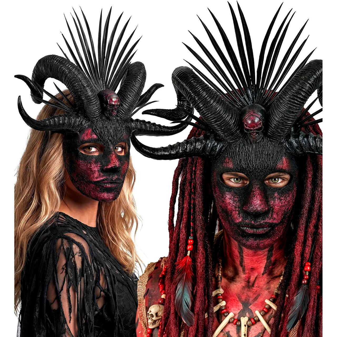 Op deze afbeelding zie je een Accessoires, van het merk Widmann. Masker Duivelse Voodoo Priester