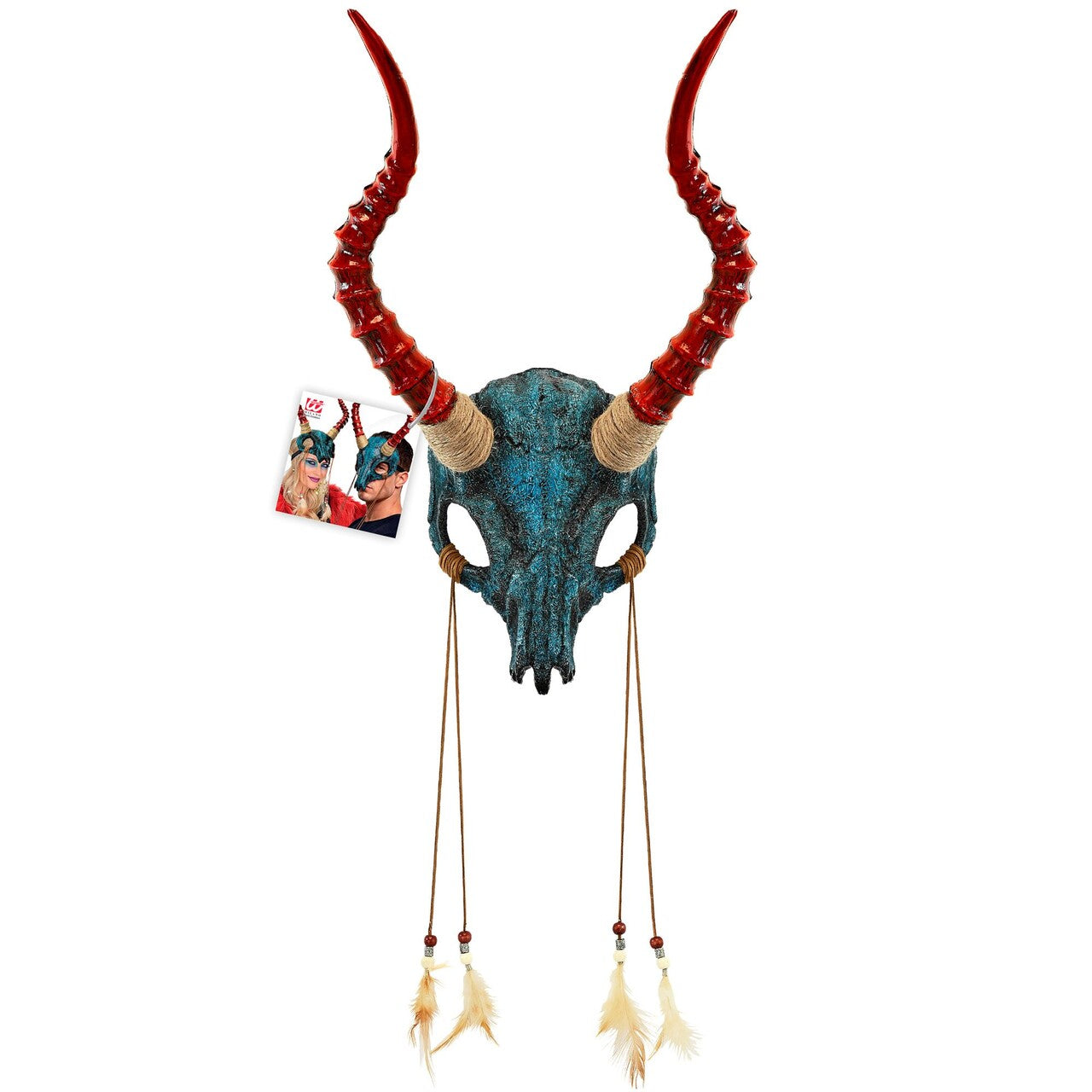Op deze afbeelding zie je een Accessoires, van het merk Widmann. Masker Voodoo Sjamaan