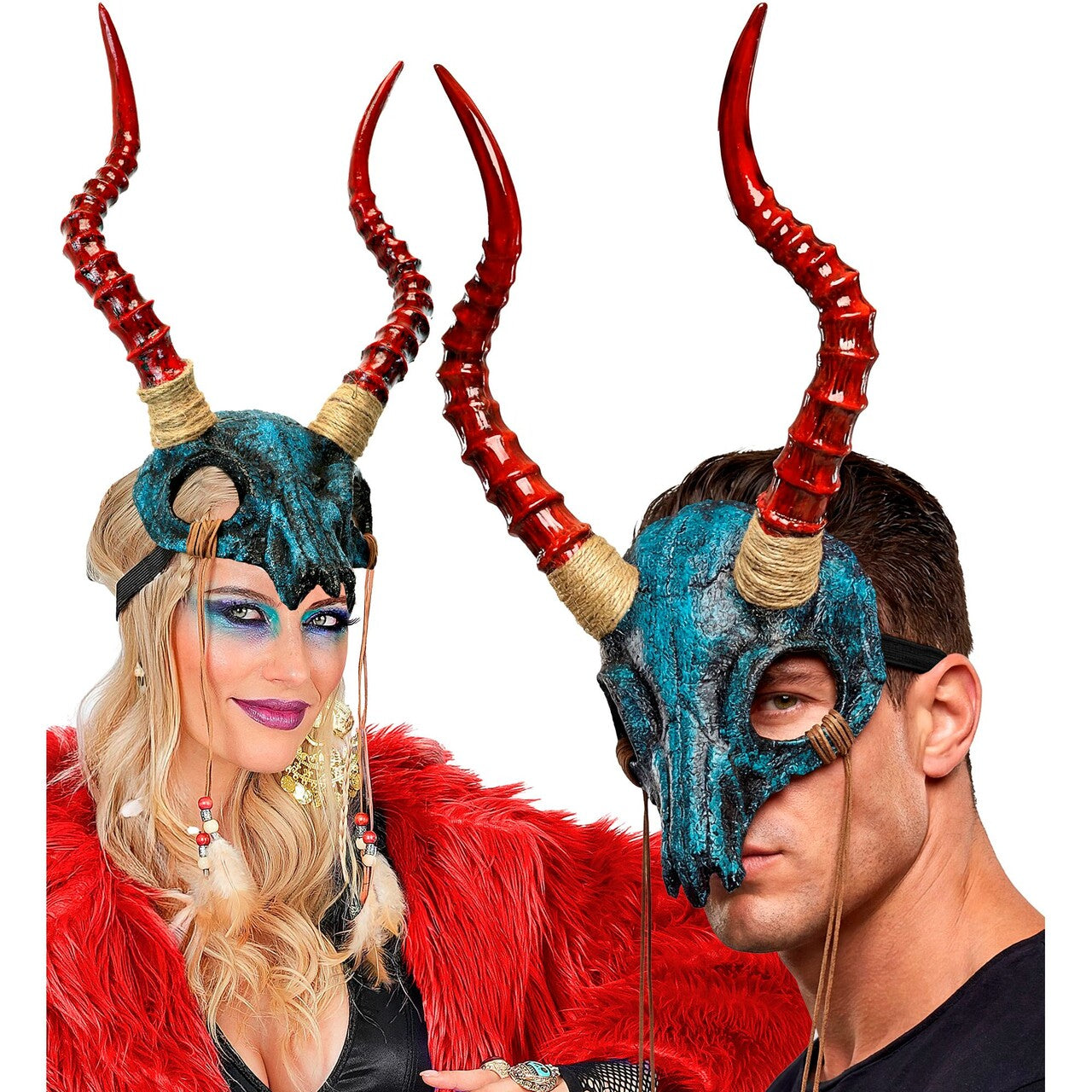 Op deze afbeelding zie je een Accessoires, van het merk Widmann. Masker Voodoo Sjamaan