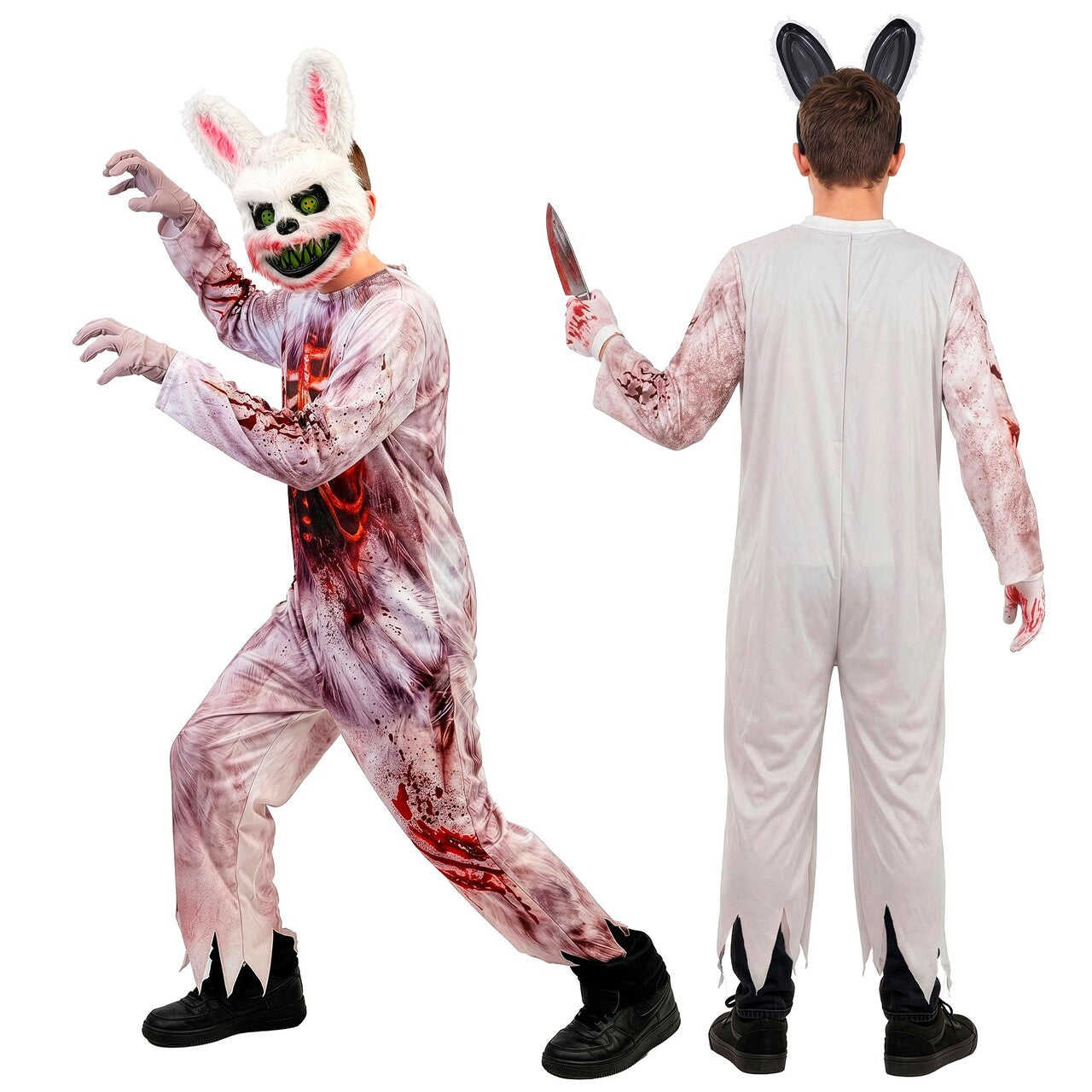 Op deze afbeelding zie je een Kostuums, van het merk Widmann. Killer Rabbit Kind Kostuum