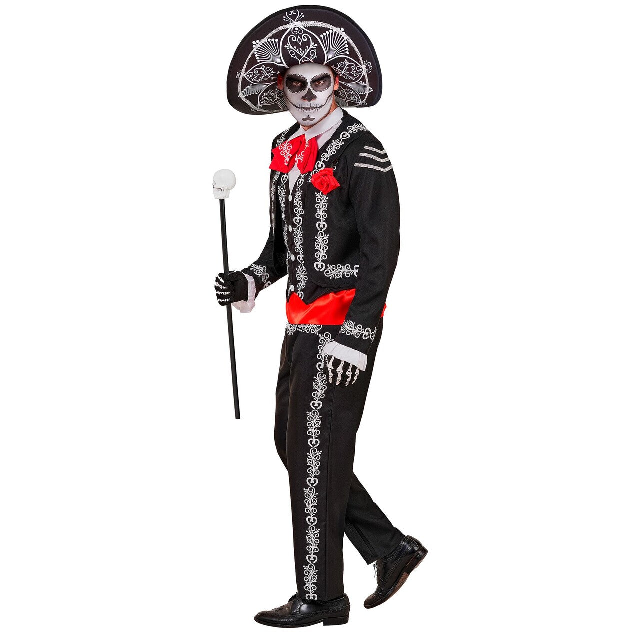 Op deze afbeelding zie je een Kostuums, van het merk Widmann. Mariachi De Los Muertos Man Kostuum