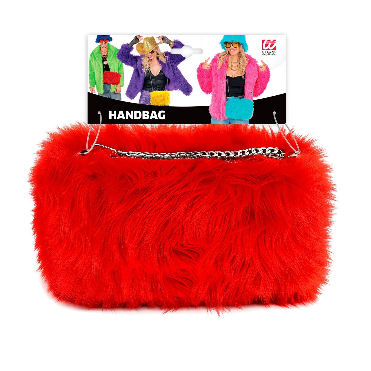 Op deze afbeelding zie je een Accessoires, van het merk Widmann. Zachte Pluche Hand Tas Rood