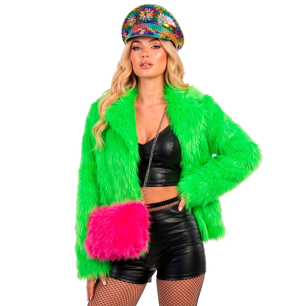 Op deze afbeelding zie je een Accessoires, van het merk Widmann. Zachte Pluche Hand Tas Neon Roze