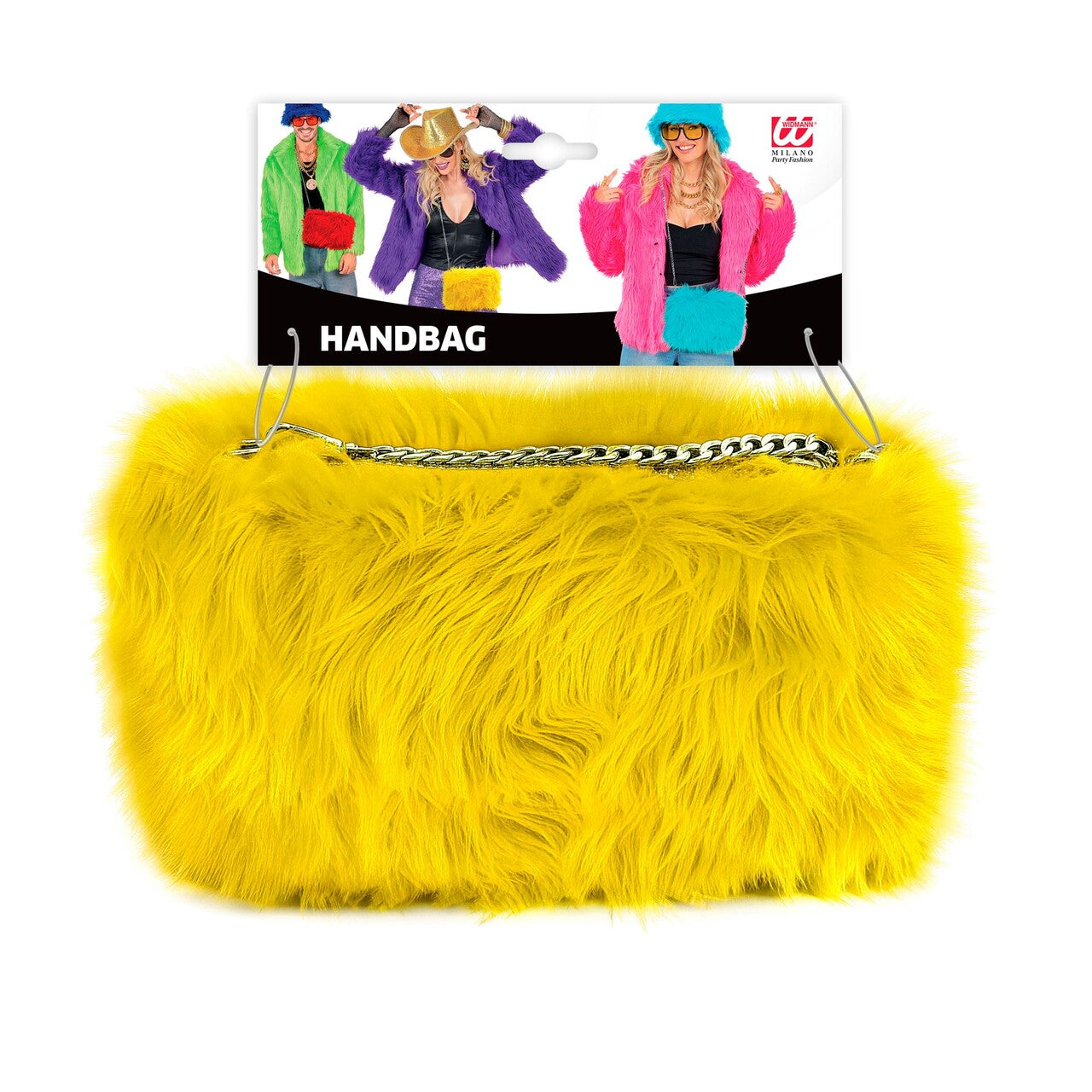 Op deze afbeelding zie je een Accessoires, van het merk Widmann. Zachte Pluche Hand Tas Geel