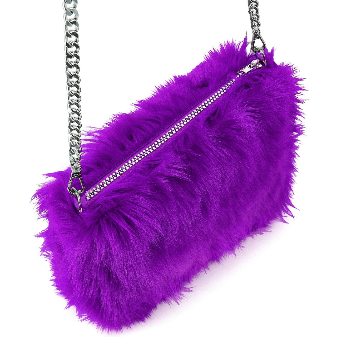 Op deze afbeelding zie je een Accessoires, van het merk Widmann. Zachte Pluche Hand Tas Paars