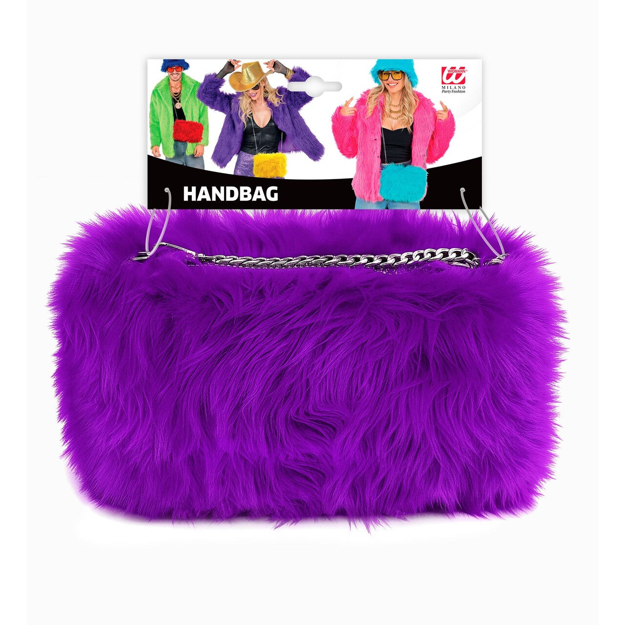 Op deze afbeelding zie je een Accessoires, van het merk Widmann. Zachte Pluche Hand Tas Paars