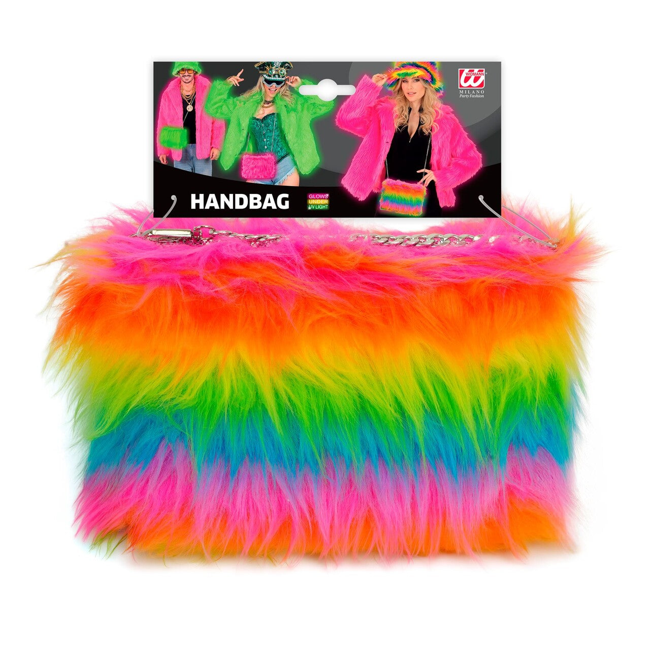 Op deze afbeelding zie je een Accessoires, van het merk Widmann. Zachte Pluche Hand Tas Regenboog