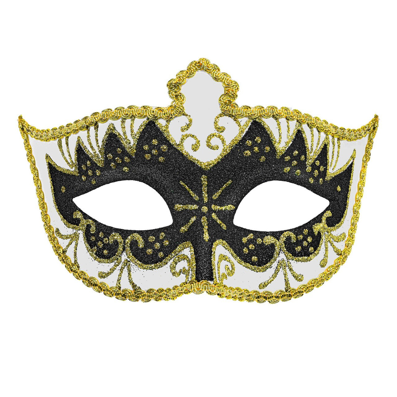 Op deze afbeelding zie je een Accessoires, van het merk Widmann. Venetiaans Gemaskerd Bal Masker Goud / Zwart