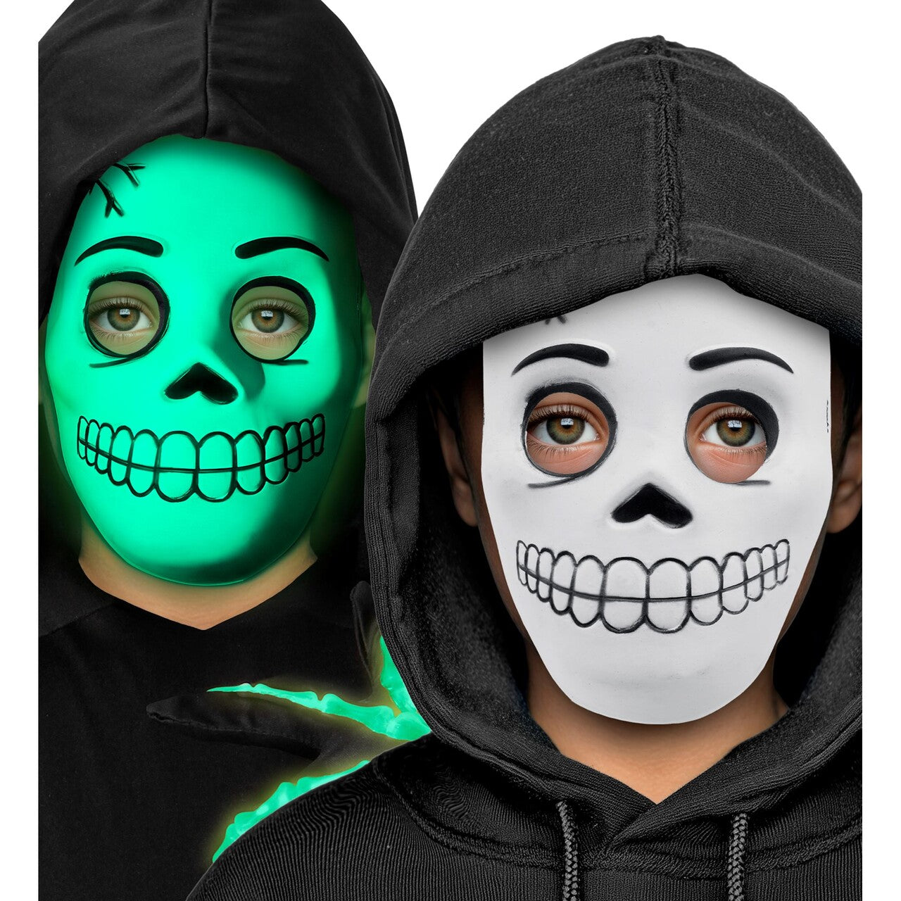 Op deze afbeelding zie je een Accessoires, van het merk Widmann. Glow In The Dark Masker Skully