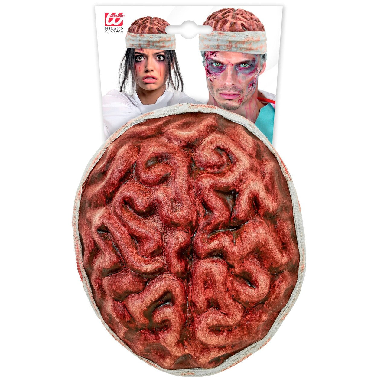 Op deze afbeelding zie je een Accessoires, van het merk Widmann. Damaged Brains Muts