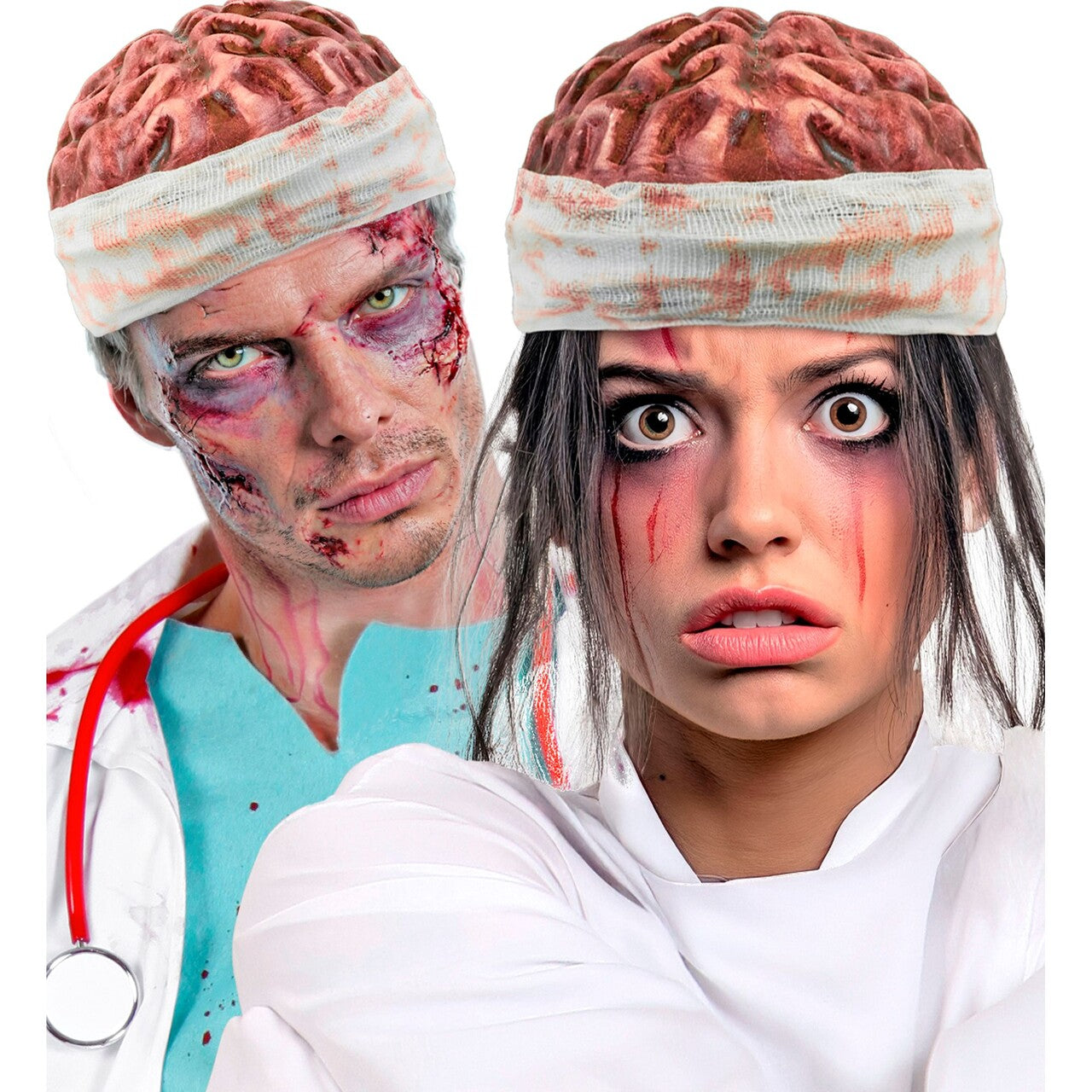 Op deze afbeelding zie je een Accessoires, van het merk Widmann. Damaged Brains Muts