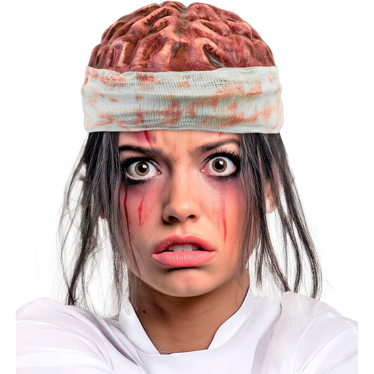 Op deze afbeelding zie je een Accessoires, van het merk Widmann. Damaged Brains Muts