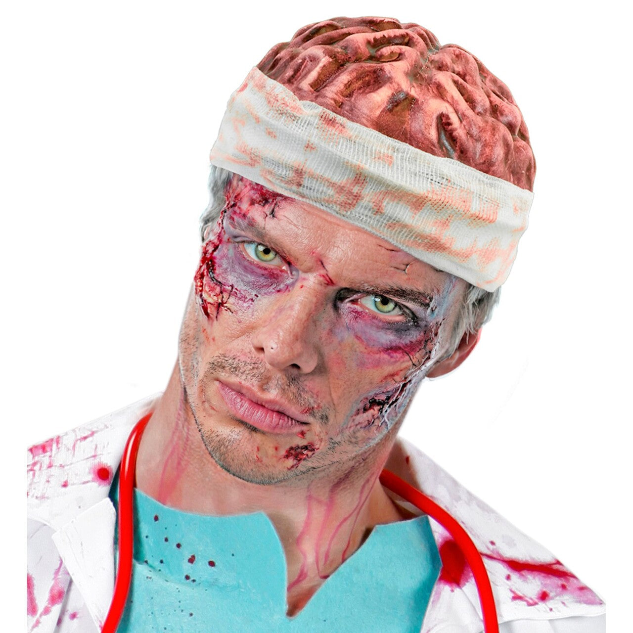 Op deze afbeelding zie je een Accessoires, van het merk Widmann. Damaged Brains Muts