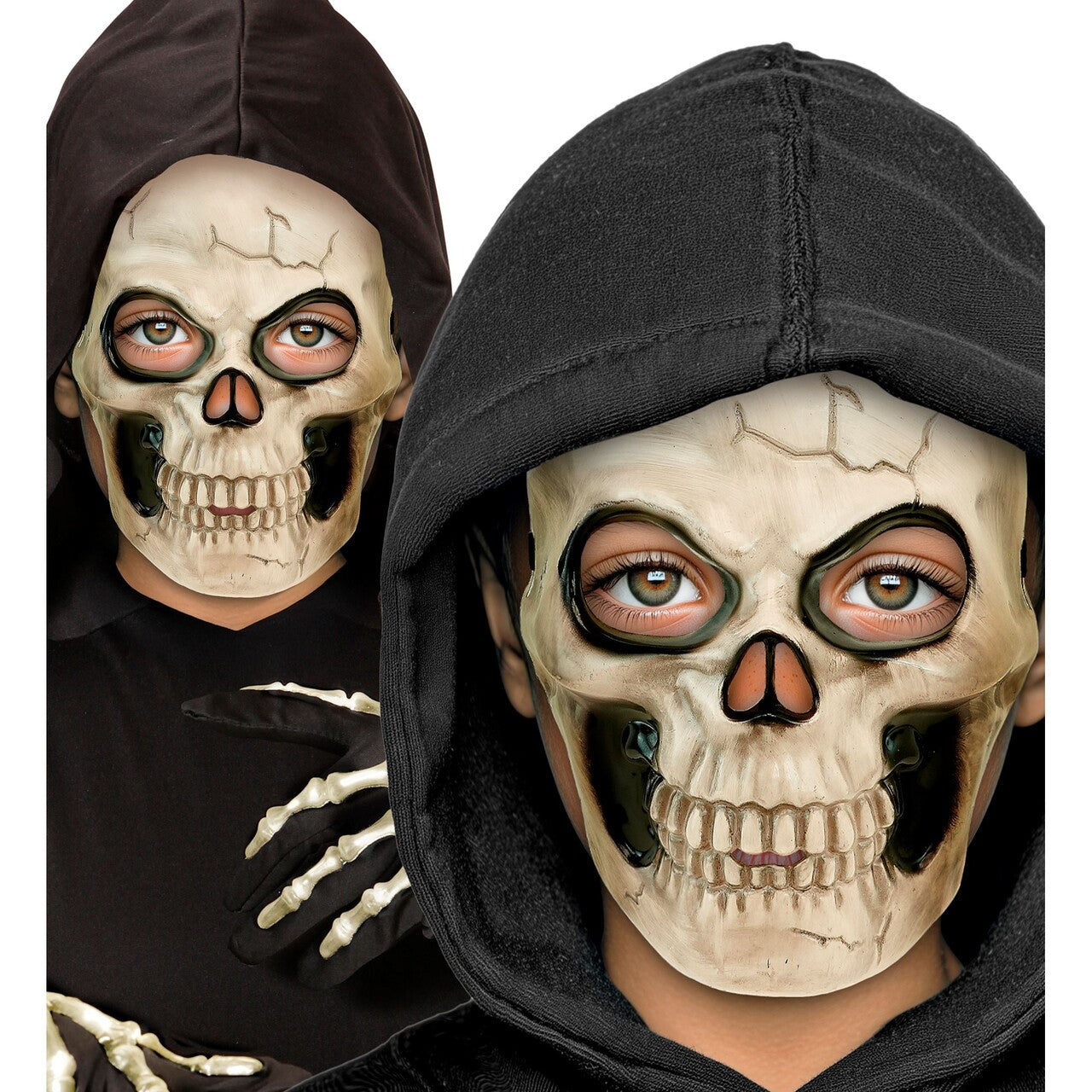 Op deze afbeelding zie je een Accessoires, van het merk Widmann. Masker Halloween Skull Kind