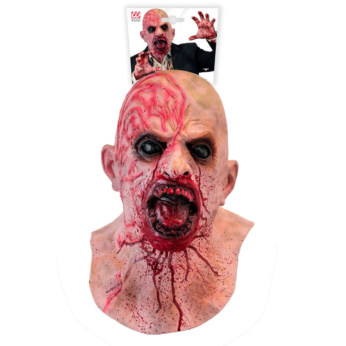 Op deze afbeelding zie je een Accessoires, van het merk Widmann. Zombie Apocalypse Latex Hoofdmasker