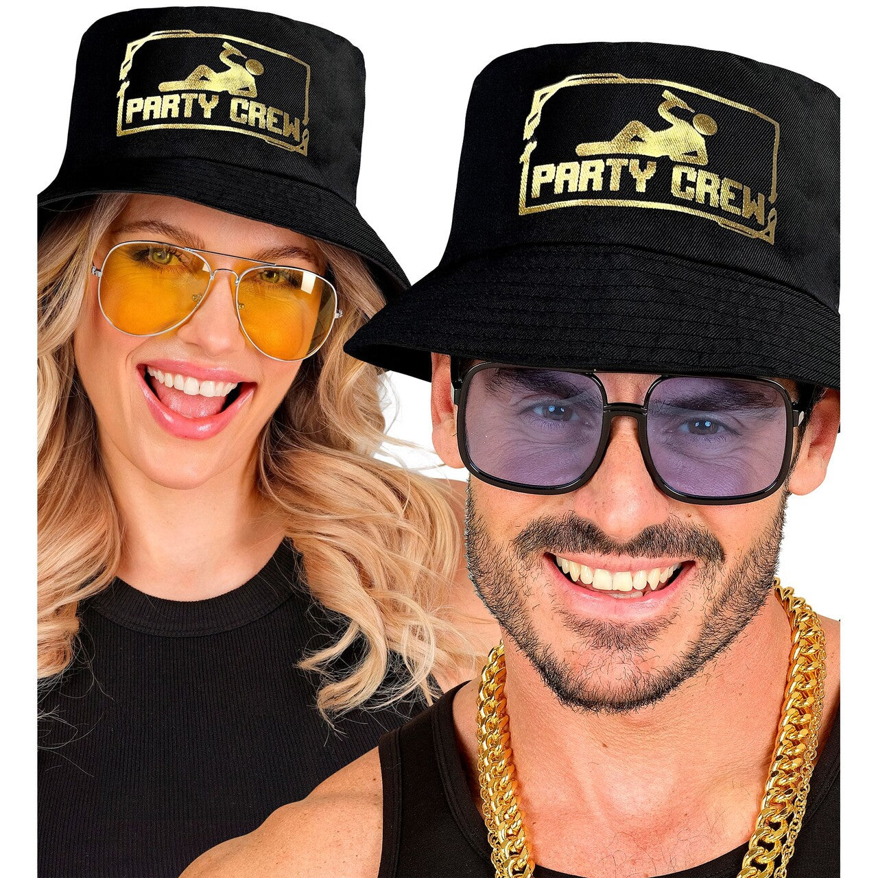 Op deze afbeelding zie je een Accessoires, van het merk Widmann. Party Crew Bucket Hat