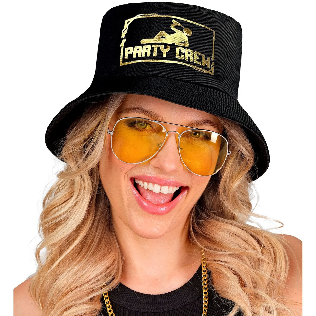 Op deze afbeelding zie je een Accessoires, van het merk Widmann. Party Crew Bucket Hat