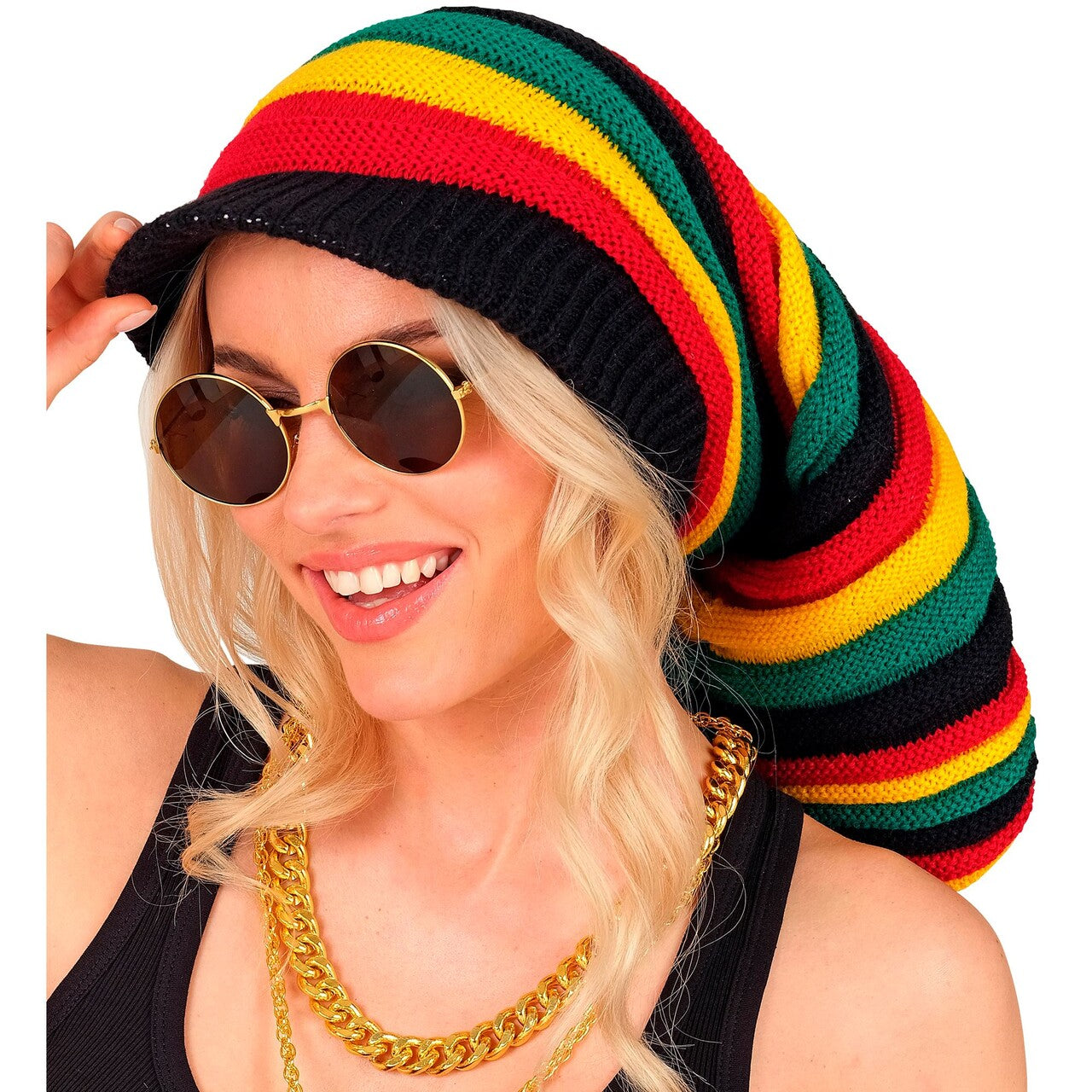 Op deze afbeelding zie je een Accessoires, van het merk Widmann. Rasta Reggae Muts