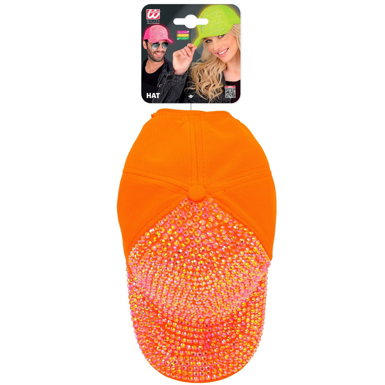 Op deze afbeelding zie je een Accessoires, van het merk Widmann. Neon Oranje Strass Pet