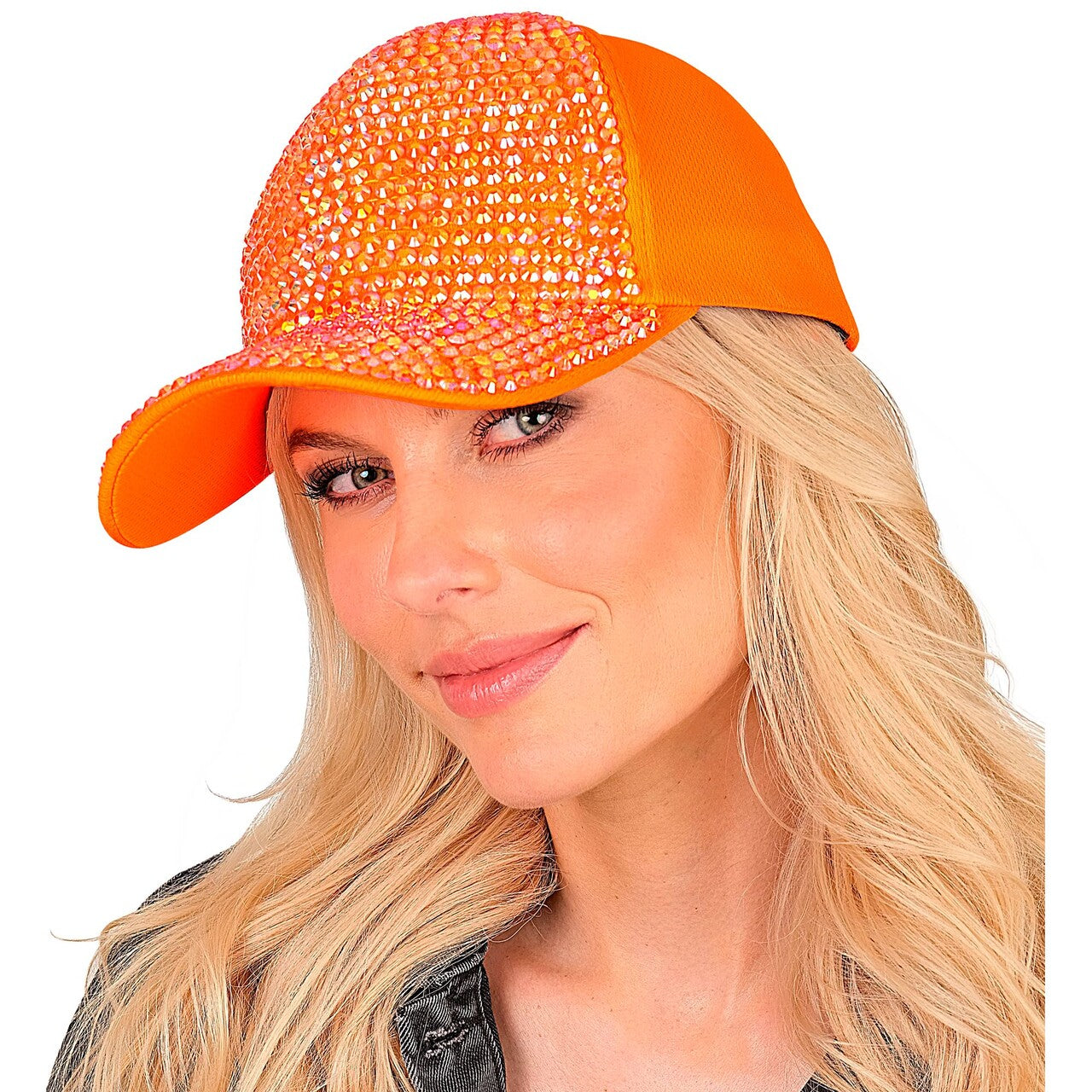 Op deze afbeelding zie je een Accessoires, van het merk Widmann. Neon Oranje Strass Pet