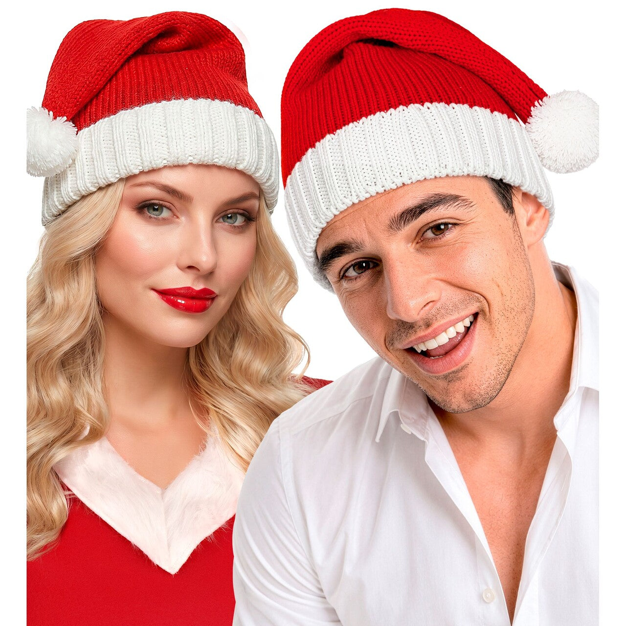 Op deze afbeelding zie je een Accessoires, van het merk Widmann. Kerstman Gebreide Muts
