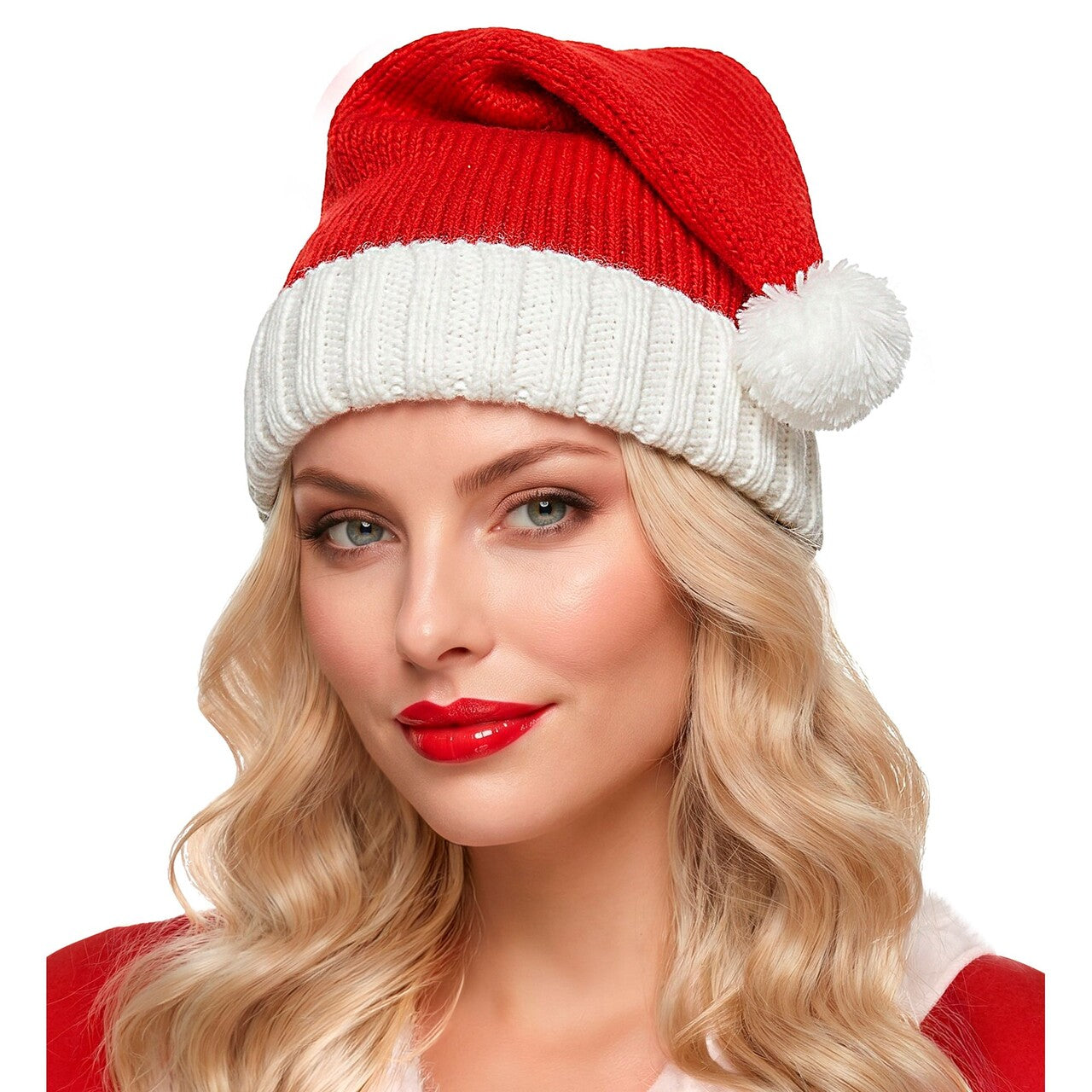 Op deze afbeelding zie je een Accessoires, van het merk Widmann. Kerstman Gebreide Muts