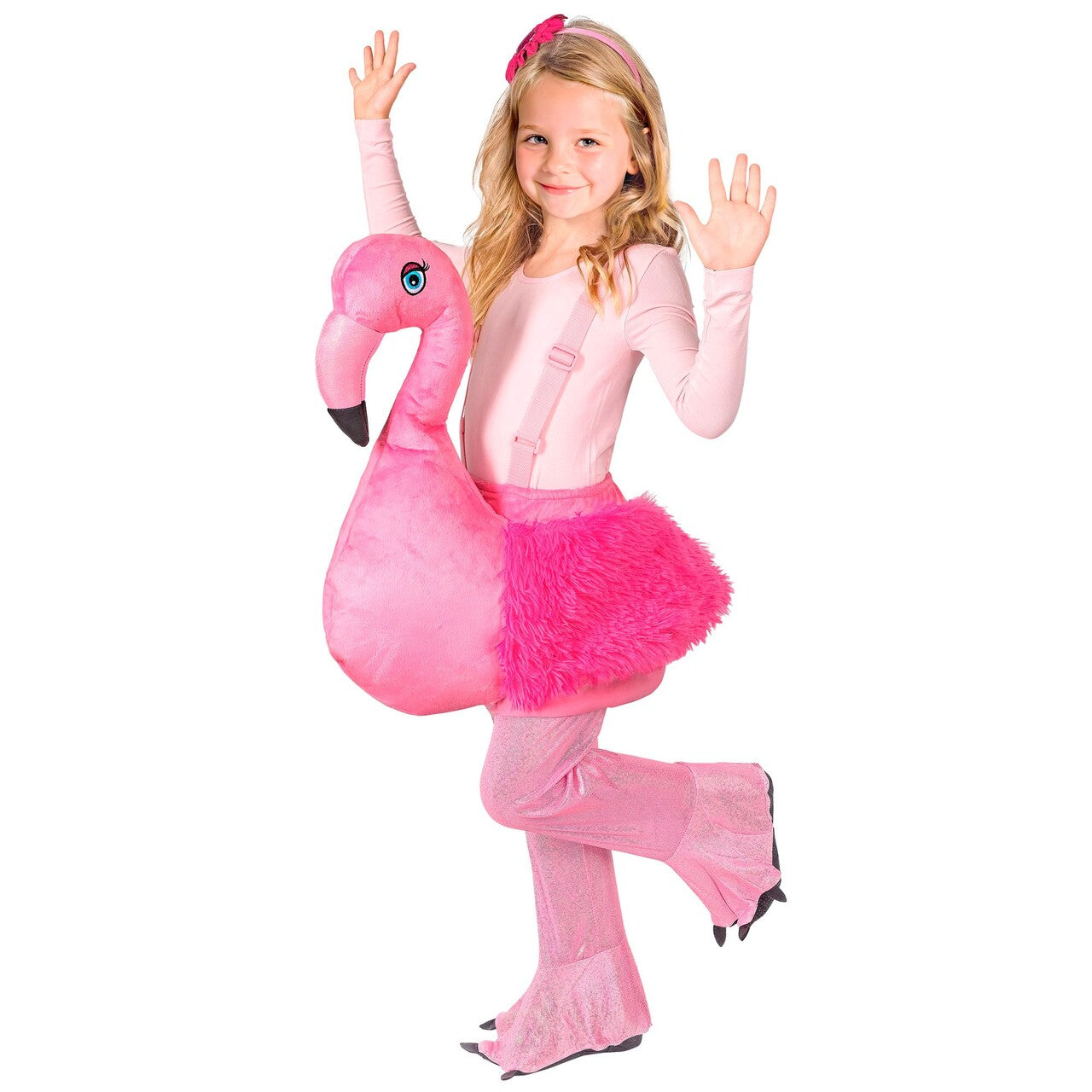 Op deze afbeelding zie je een Kostuums, van het merk Widmann. Flamingo Fiësta Meisje Kostuum