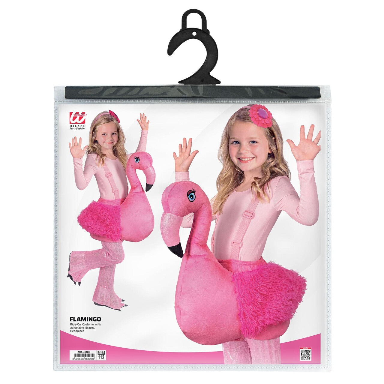 Op deze afbeelding zie je een Kostuums, van het merk Widmann. Flamingo Fiësta Meisje Kostuum