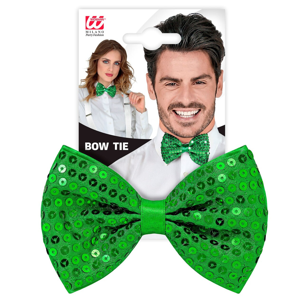 Op deze afbeelding zie je een Accessoires, van het merk Widmann. Groene Sparkle Strik