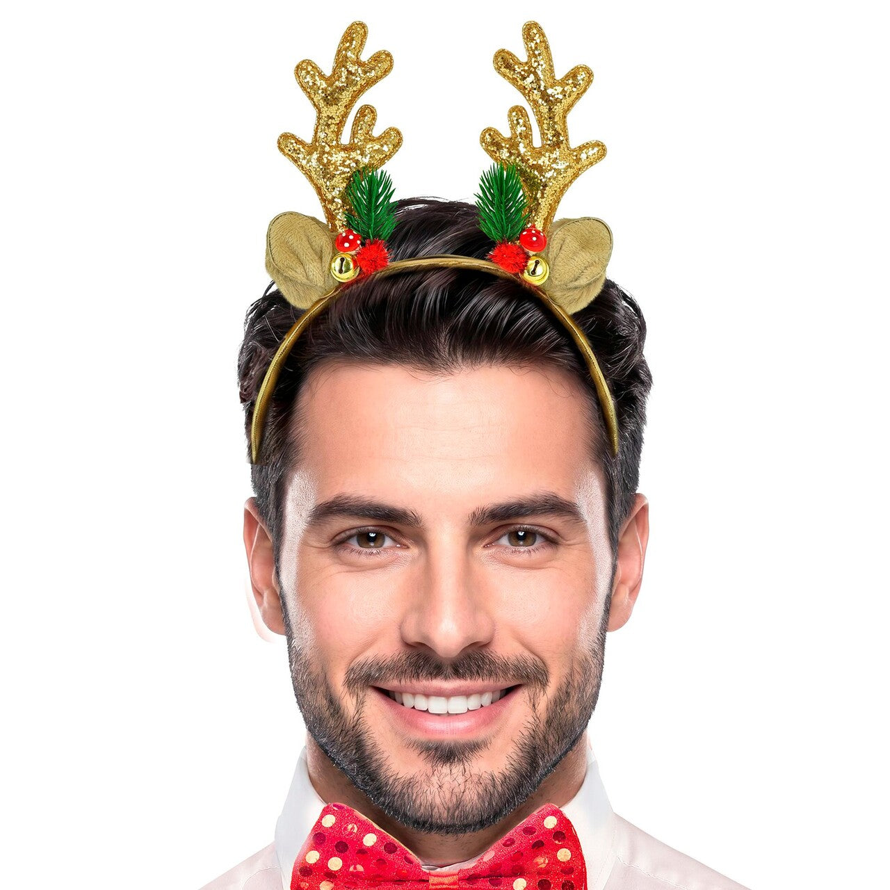 Op deze afbeelding zie je een Accessoires, van het merk Widmann. Goud Glitter Rendiergewei