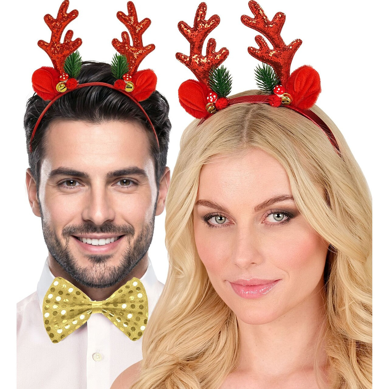 Op deze afbeelding zie je een Accessoires, van het merk Widmann. Rood Glitter Rendiergewei