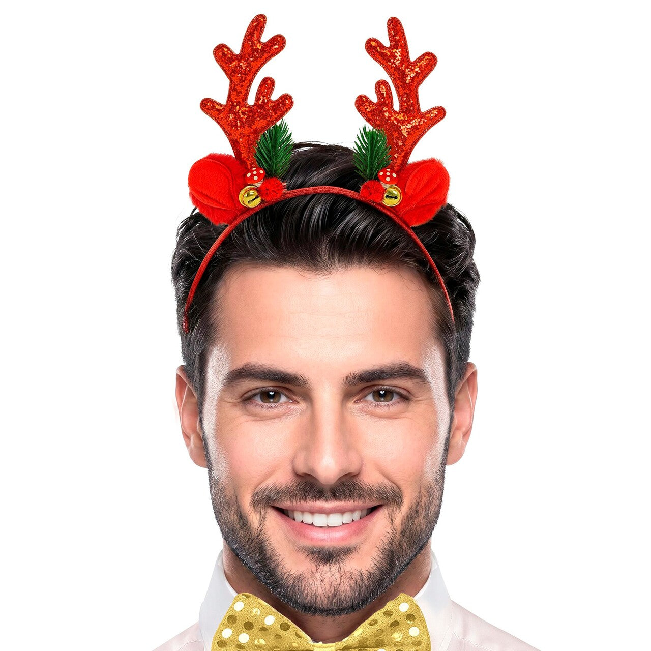 Op deze afbeelding zie je een Accessoires, van het merk Widmann. Rood Glitter Rendiergewei