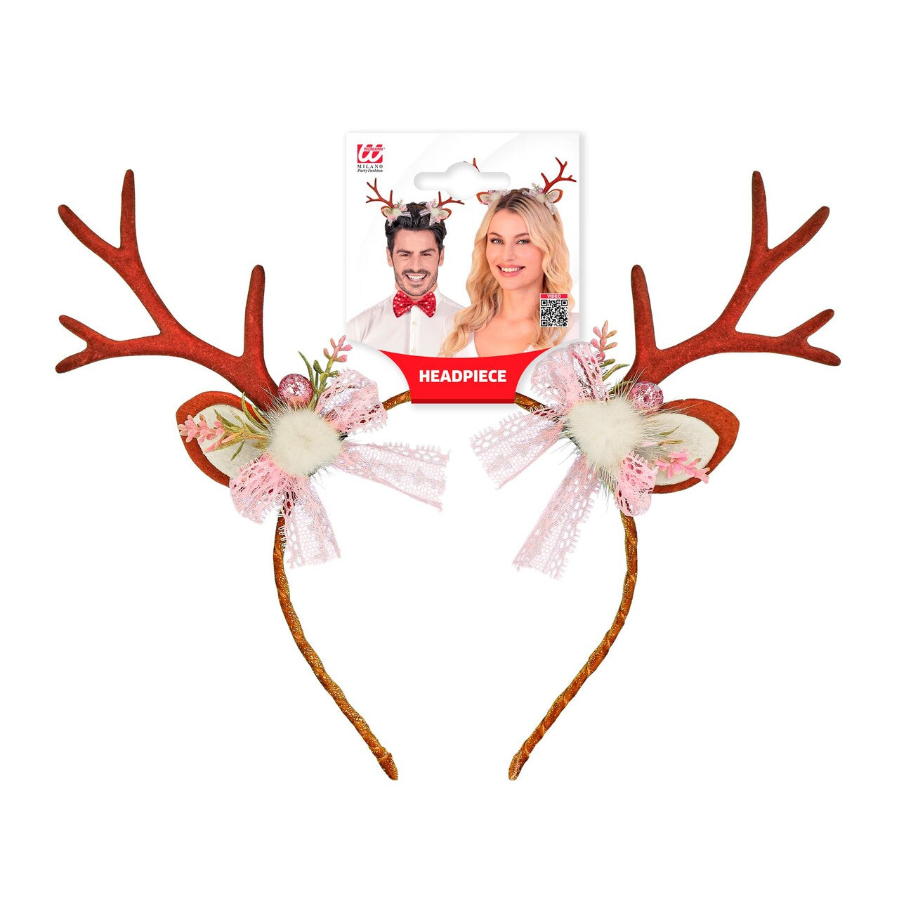 Op deze afbeelding zie je een Accessoires, van het merk Widmann. Rendiergewei Diadeem