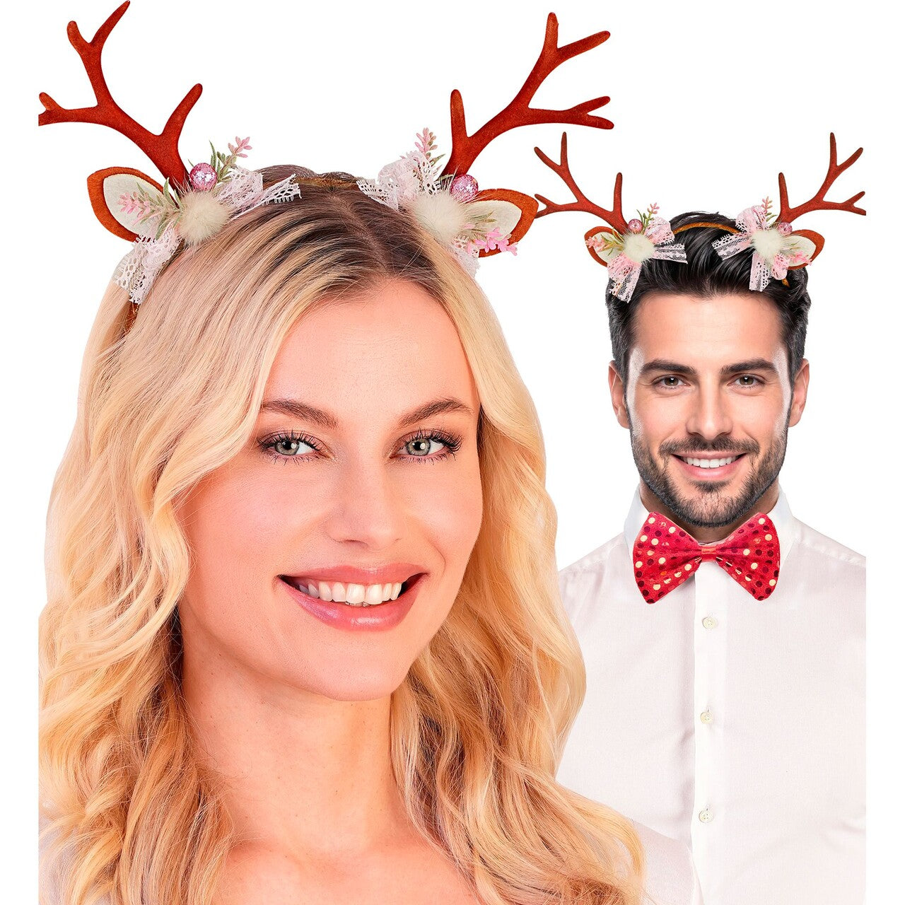 Op deze afbeelding zie je een Accessoires, van het merk Widmann. Rendiergewei Diadeem