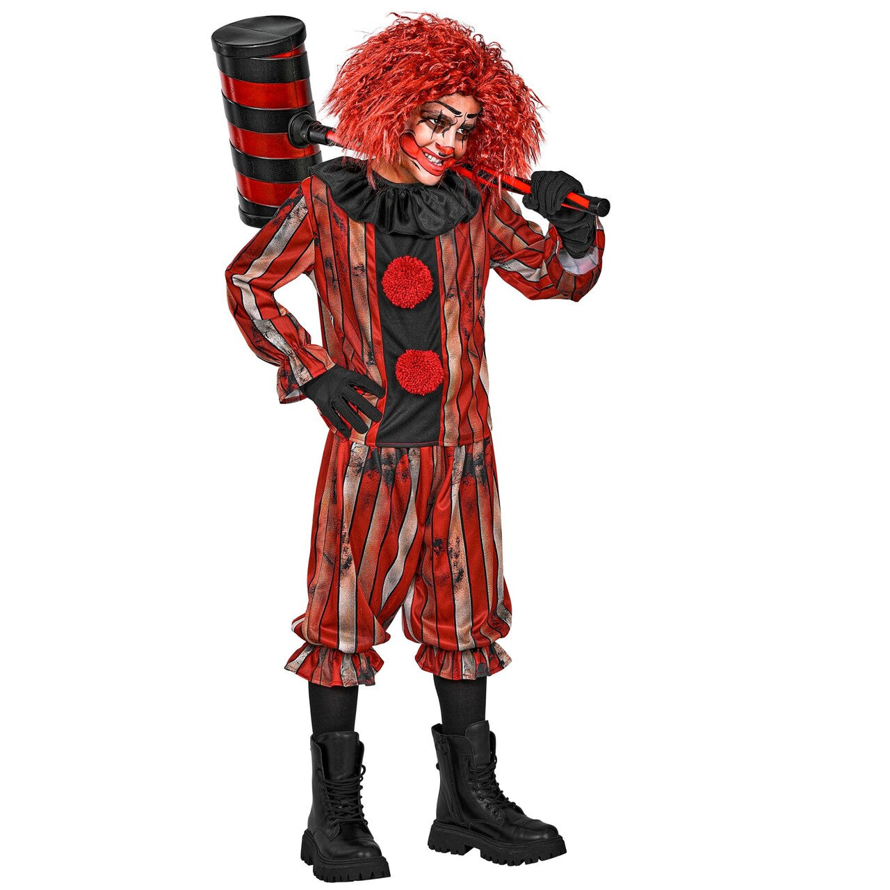 Op deze afbeelding zie je een Kostuums, van het merk Widmann. Nachtmerrie Clown Jongen Kostuum