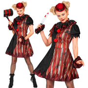 Op deze afbeelding zie je een Kostuums, van het merk Widmann. Wicked Clown Vrouw Kostuum