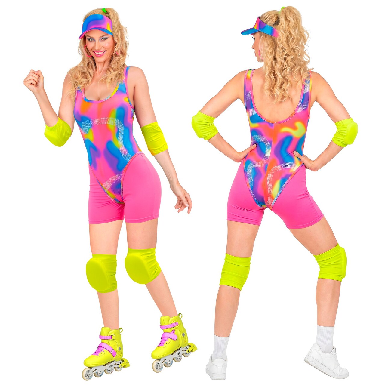 Op deze afbeelding zie je een Kostuums, van het merk Widmann. Jaren 80 Rolschaatsdiva Vrouw Kostuum