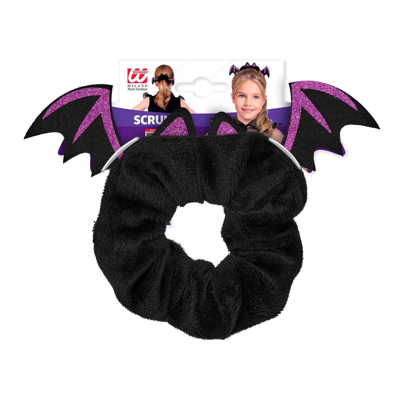 Op deze afbeelding zie je een Accessoires, van het merk Widmann. Scrunchie Vleermuis