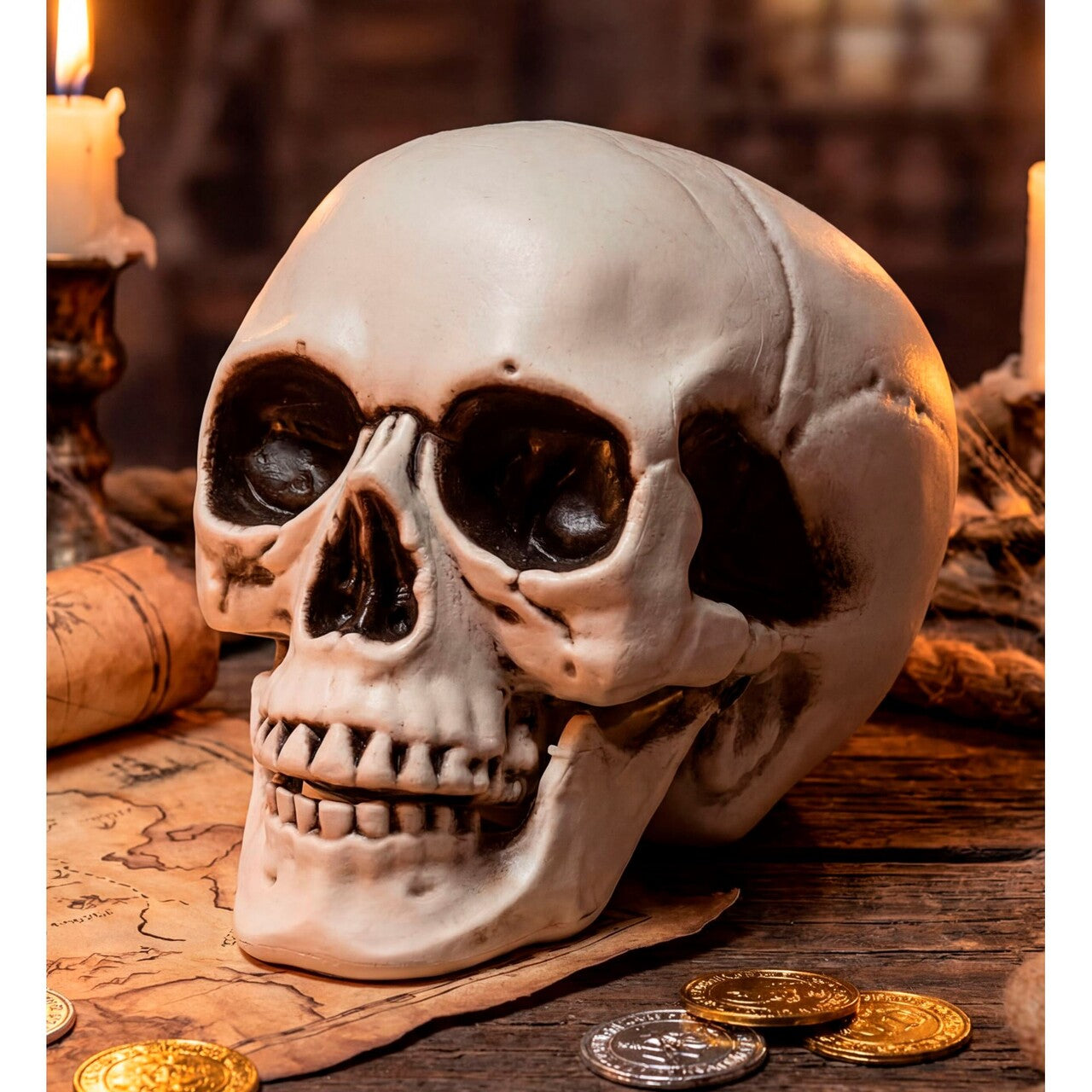 Op deze afbeelding zie je een Decoratie, van het merk Widmann. Halloween Schedel Met Beweegbare Kaak