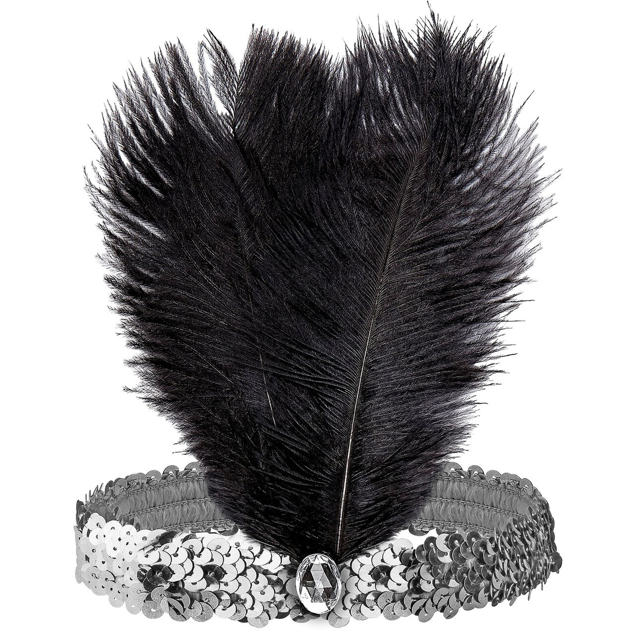 Op deze afbeelding zie je een Accessoires, van het merk Widmann. Zilveren Roaring 20s Pailletten Hoofdband