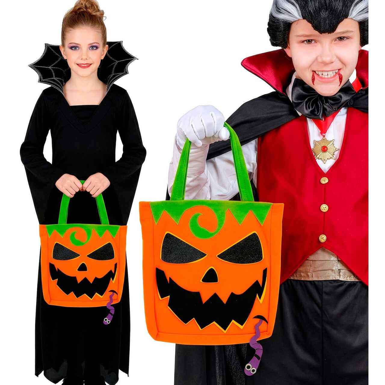 Op deze afbeelding zie je een Accessoires, van het merk Widmann. Trick Or Treat Pompoen Tas