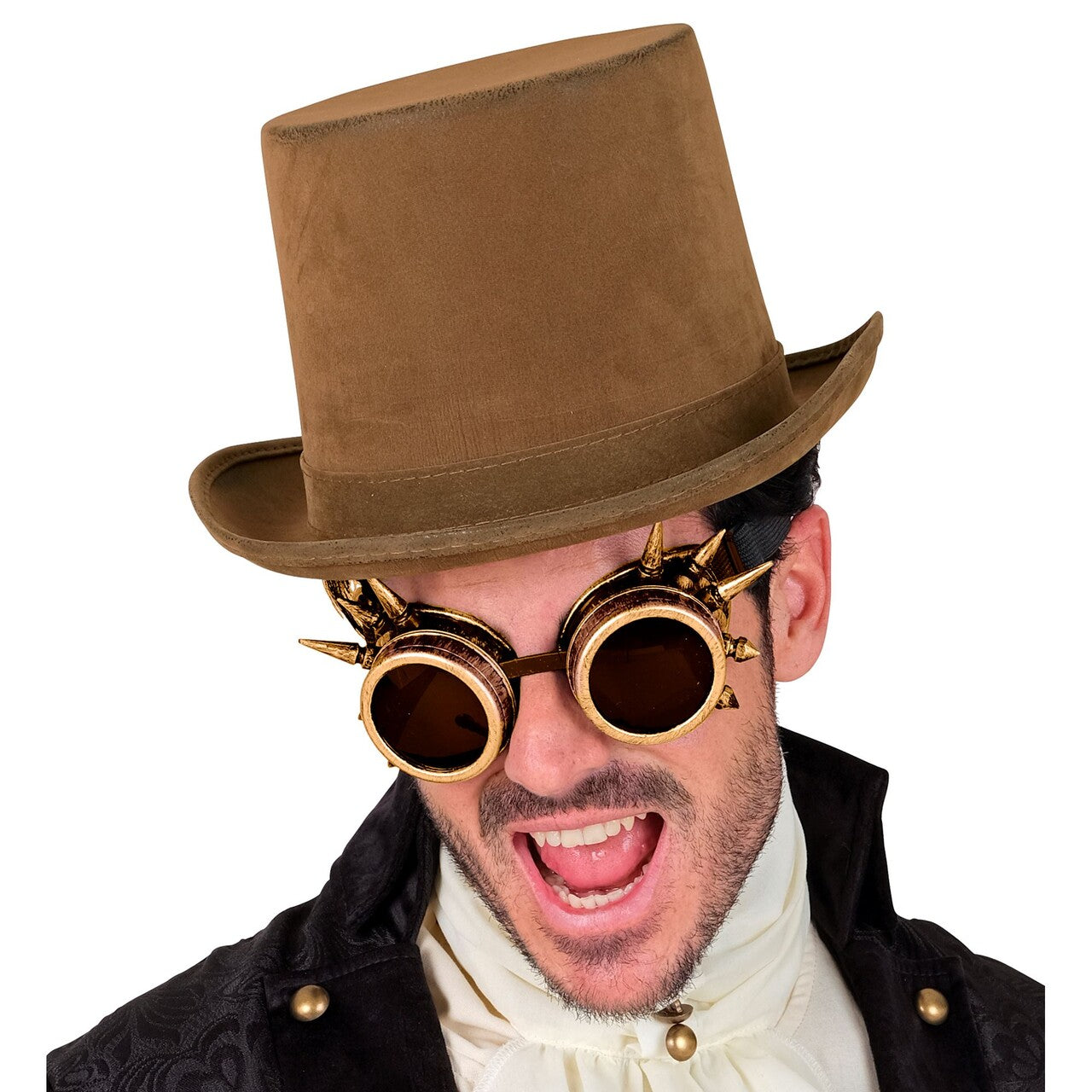 Op deze afbeelding zie je een Accessoires, van het merk Widmann. Bruine Vintage Suède Hoge Hoed