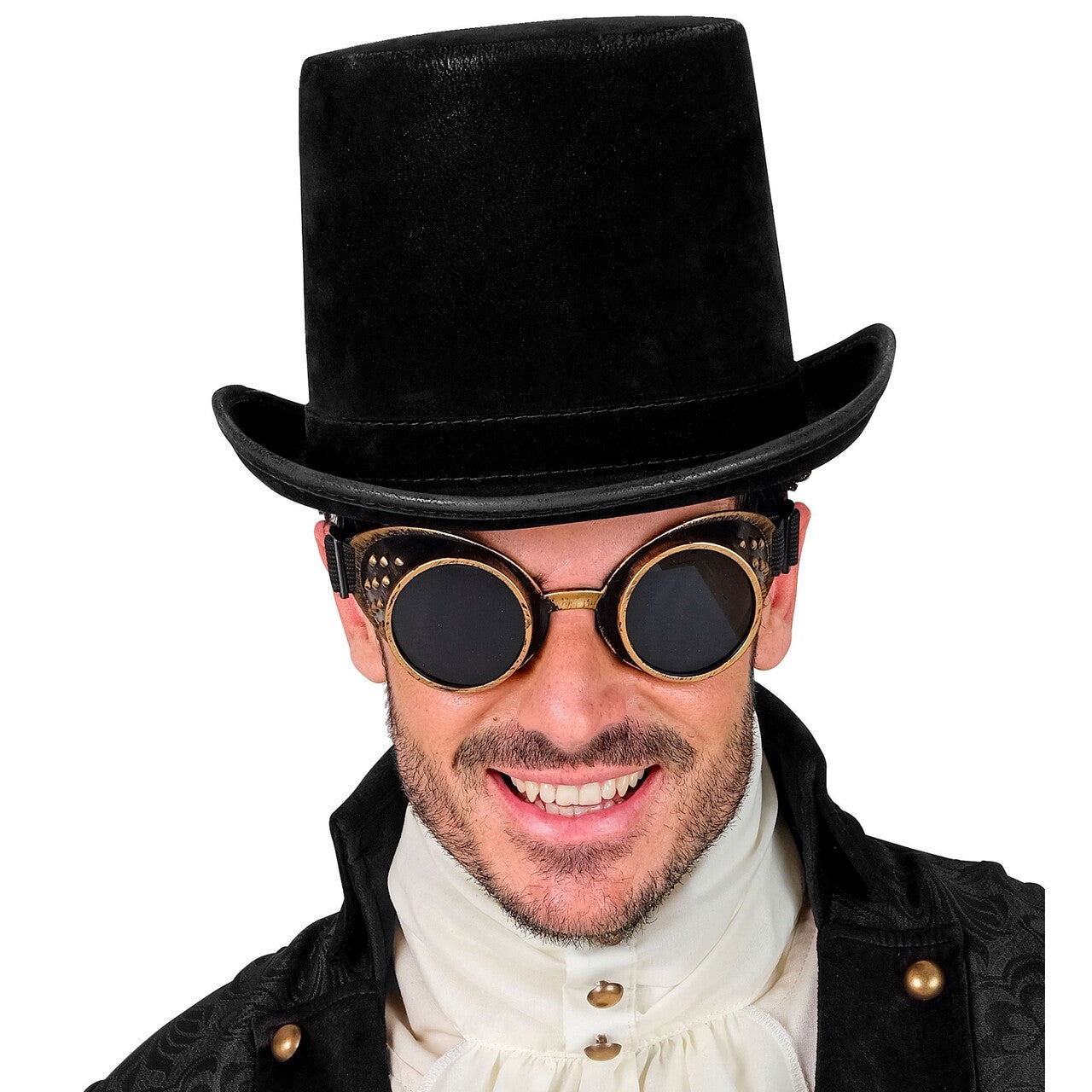 Op deze afbeelding zie je een Accessoires, van het merk Widmann. Zwarte Vintage Suède Hoge Hoed