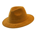 Bruine Vintage Suède Fedora Hoed