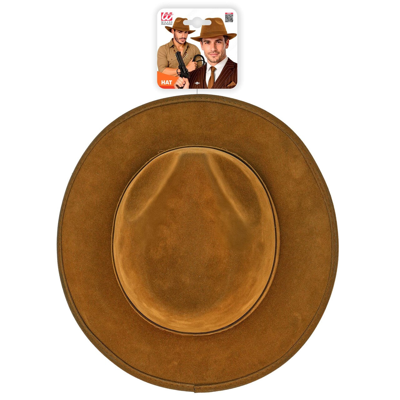Op deze afbeelding zie je een Accessoires, van het merk Widmann. Bruine Vintage Suède Fedora Hoed