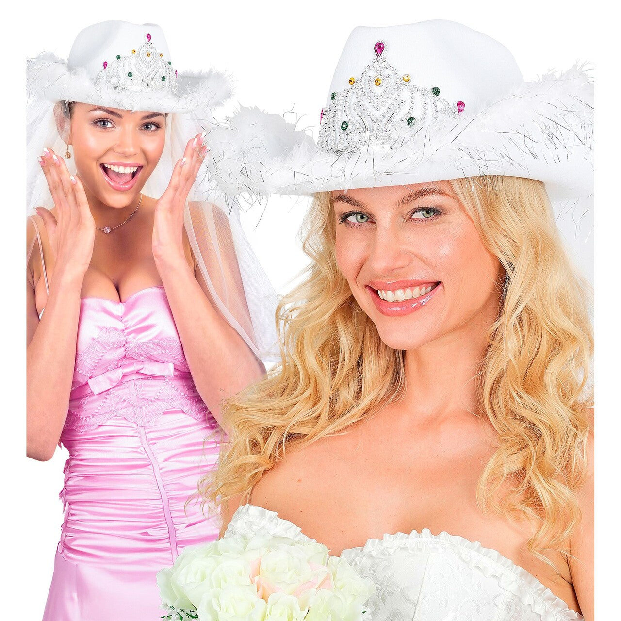 Op deze afbeelding zie je een Accessoires, van het merk Widmann. Bride To Be Cowboyhoed